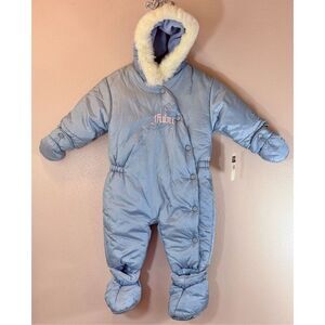 NWT Vintage FUBU The Collection Girls Hooded Snowsuit One Piece Baby 12 Months